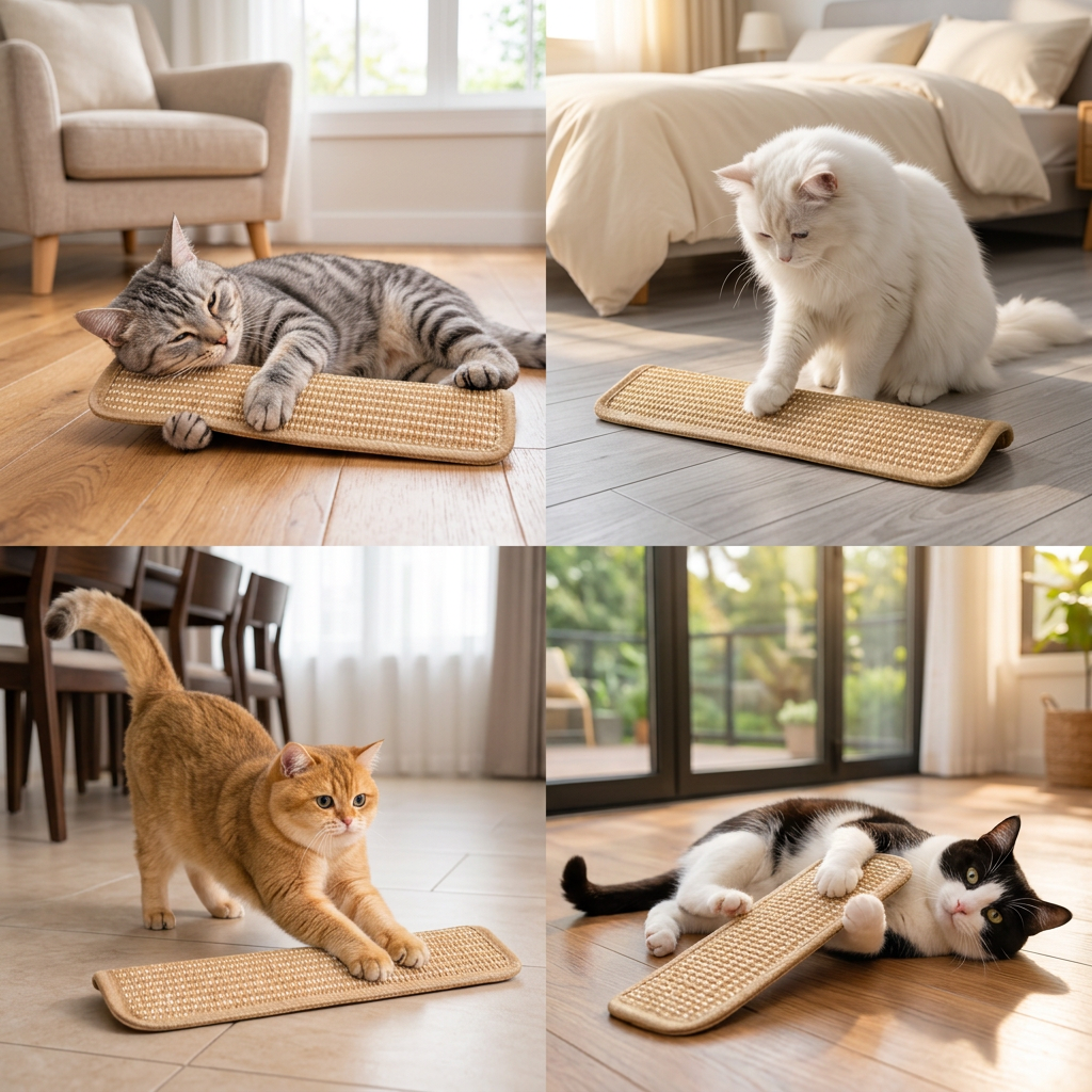 Natural Sisal Cat Kicker & Scratcher with Catnip – Dental Chew Toy
