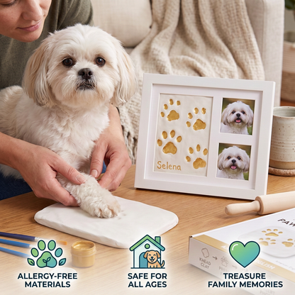 DIY Pet Paw Print Keepsake Frame Kit – Paw Impression & Photo Display