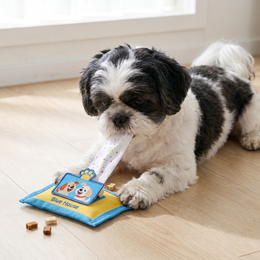 Durable Wet Wipe Snuffle Toy for Dogs – Squeaky Nosework Puzzle with Hidden Treat Pocket